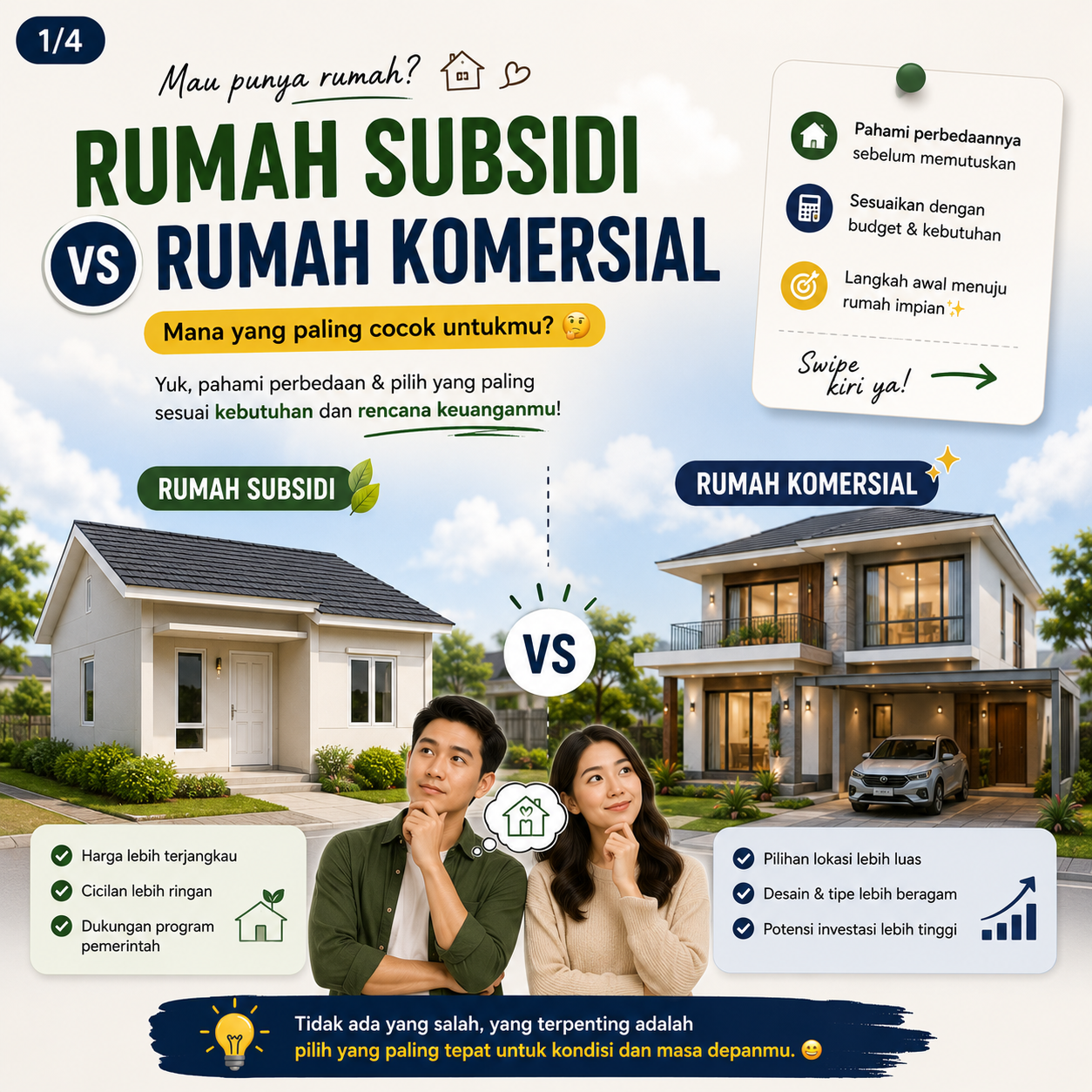 Rumah Subsidi vs Rumah Komersial 1 Rumah Subsidi vs Rumah Komersial
